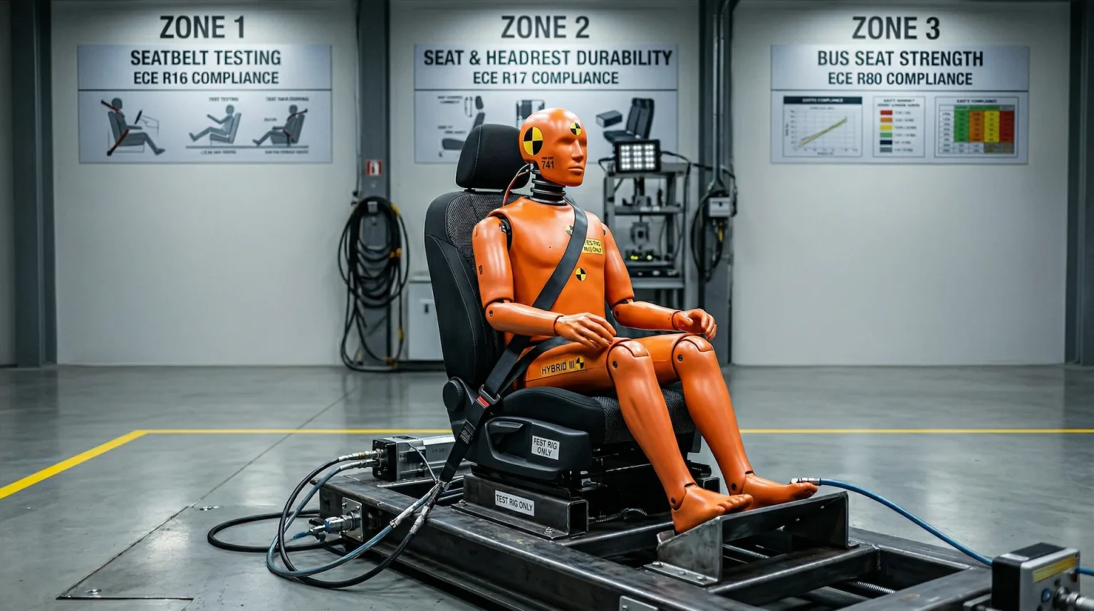ECE R16 R17 R80 automotive safety testing regulations